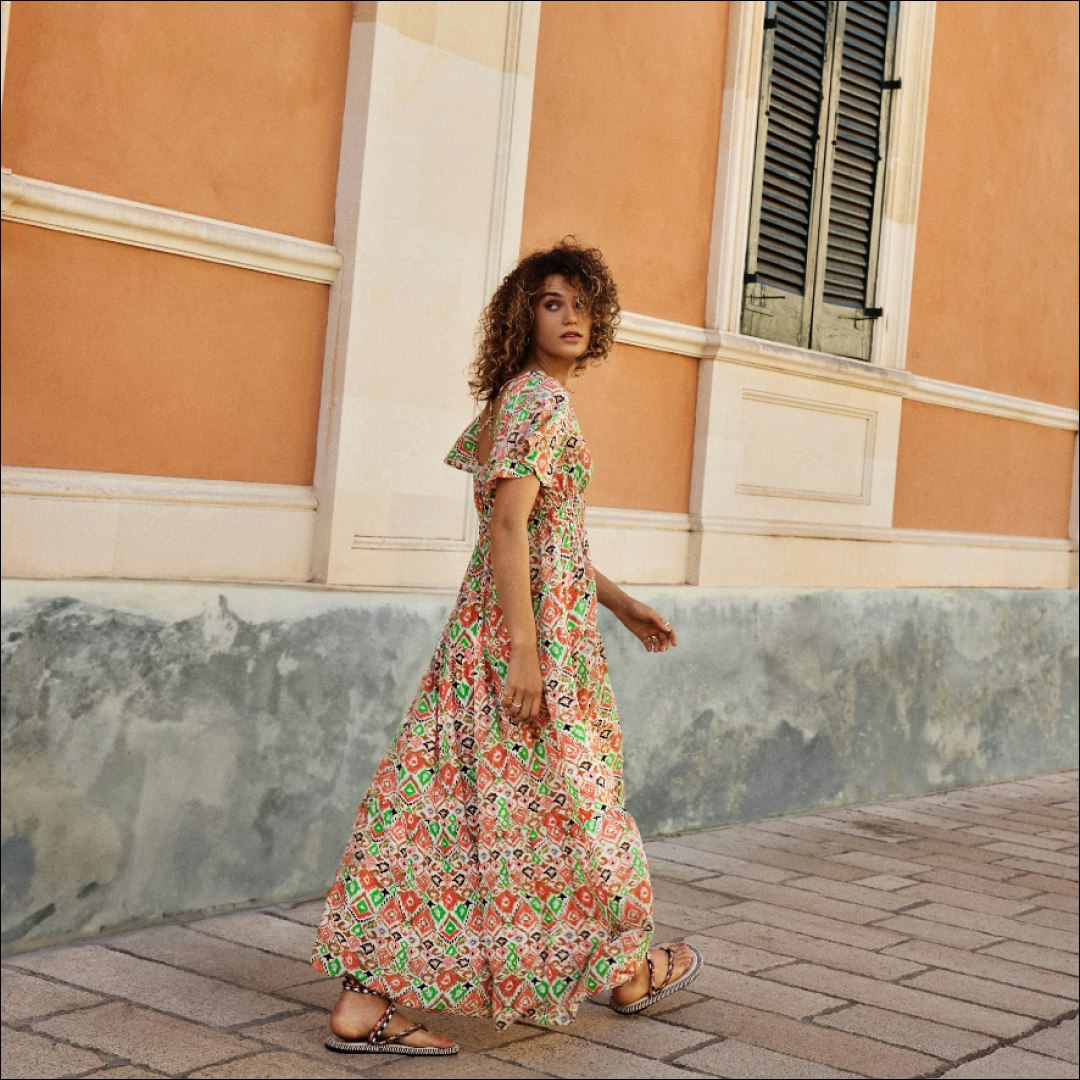 Damen blumen kleid Clearance